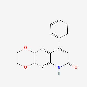 molecular formula C17H13NO3 B2579995 9-苯基-2H,3H-[1,4]二噁英[2,3-g]喹啉-7-醇 CAS No. 303794-09-4