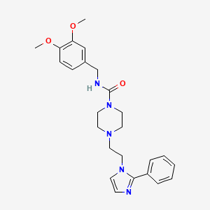 N-(3,4-dimethoxybenzyl)-4-(2-(2-phenyl-1H-imidazol-1-yl)ethyl)piperazine-1-carboxamide