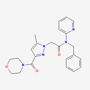molecular formula C23H25N5O3 B2580022 N-benzyl-2-(5-methyl-3-(morpholine-4-carbonyl)-1H-pyrazol-1-yl)-N-(pyridin-2-yl)acetamide CAS No. 1172442-26-0