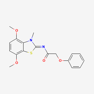 molecular formula C18H18N2O4S B2580024 (Z)-N-(4,7-二甲氧基-3-甲基苯并[d]噻唑-2(3H)-亚甲基)-2-苯氧基乙酰胺 CAS No. 868370-91-6