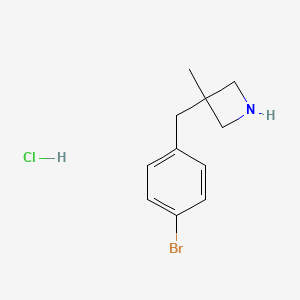 molecular formula C11H15BrClN B2580029 3-[(4-溴苯基)甲基]-3-甲基氮杂环丁烷;盐酸盐 CAS No. 2503208-77-1
