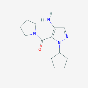 molecular formula C13H20N4O B2580033 1-Cyclopentyl-5-(pyrrolidin-1-ylcarbonyl)-1H-pyrazol-4-amine CAS No. 2101196-24-9