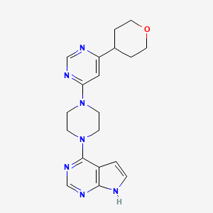 4-[4-[6-(Oxan-4-yl)pyrimidin-4-yl]piperazin-1-yl]-7H-pyrrolo[2,3-d]pyrimidine