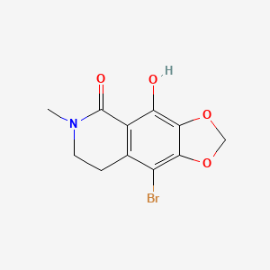 molecular formula C11H10BrNO4 B2580036 9-bromo-4-hydroxy-6-methyl-7,8-dihydro[1,3]dioxolo[4,5-g]isoquinolin-5(6H)-one CAS No. 2177025-77-1
