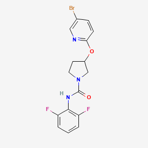 molecular formula C16H14BrF2N3O2 B2580047 3-((5-溴吡啶-2-基)氧基)-N-(2,6-二氟苯基)吡咯烷-1-甲酰胺 CAS No. 1903467-25-3