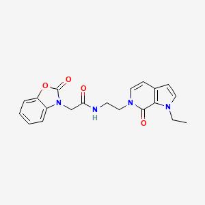 molecular formula C20H20N4O4 B2580055 N-(2-(1-ethyl-7-oxo-1H-pyrrolo[2,3-c]pyridin-6(7H)-yl)ethyl)-2-(2-oxobenzo[d]oxazol-3(2H)-yl)acetamide CAS No. 2034559-84-5