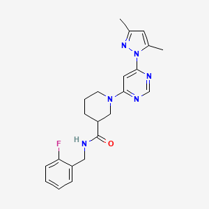 1-[6-(3,5-dimethyl-1H-pyrazol-1-yl)pyrimidin-4-yl]-N-[(2-fluorophenyl)methyl]piperidine-3-carboxamide