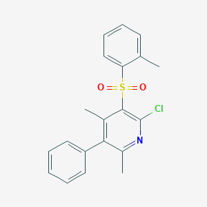 molecular formula C20H18ClNO2S B2580068 2-Chloro-4,6-dimethyl-3-[(2-methylphenyl)sulfonyl]-5-phenylpyridine CAS No. 338412-14-9