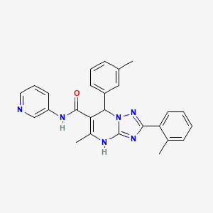 molecular formula C26H24N6O B2580077 5-methyl-N-(pyridin-3-yl)-7-(m-tolyl)-2-(o-tolyl)-4,7-dihydro-[1,2,4]triazolo[1,5-a]pyrimidine-6-carboxamide CAS No. 539797-30-3