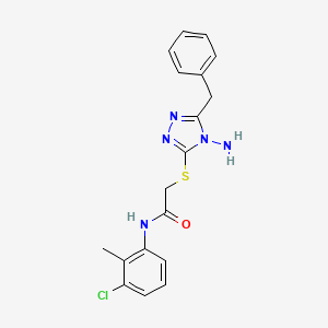 molecular formula C18H18ClN5OS B2580079 2-[(4-氨基-5-苄基-4H-1,2,4-三唑-3-基)硫代]-N-(3-氯-2-甲苯基)乙酰胺 CAS No. 905764-89-8