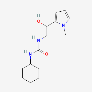 molecular formula C14H23N3O2 B2580080 1-环己基-3-(2-羟基-2-(1-甲基-1H-吡咯-2-基)乙基)脲 CAS No. 1396885-35-0