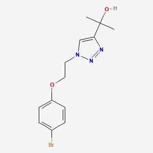 molecular formula C13H16BrN3O2 B2580081 2-{1-[2-(4-Bromophenoxy)ethyl]-1,2,3-triazol-4-yl}propan-2-ol CAS No. 1776197-79-5