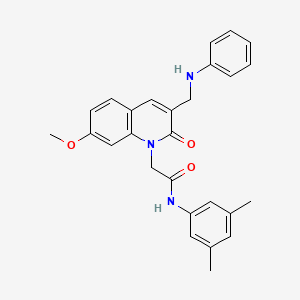 2-[3-(anilinomethyl)-7-methoxy-2-oxoquinolin-1(2H)-yl]-N-(3,5-dimethylphenyl)acetamide