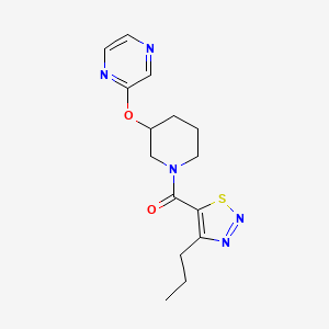 molecular formula C15H19N5O2S B2580098 （4-丙基-1,2,3-噻二唑-5-基）（3-（吡嗪-2-氧基）哌啶-1-基）甲酮 CAS No. 2034579-52-5