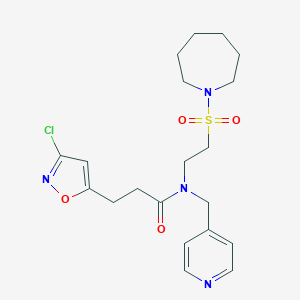 molecular formula C20H27ClN4O4S B258011 N-[2-(1-azepanylsulfonyl)ethyl]-3-(3-chloro-5-isoxazolyl)-N-(4-pyridinylmethyl)propanamide 