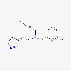 molecular formula C14H17N5 B2580111 N-[(6-Methylpyridin-2-yl)methyl]-N-[2-(1,2,4-triazol-1-yl)ethyl]prop-2-yn-1-amine CAS No. 1436283-71-4