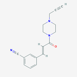 molecular formula C17H17N3O B2580112 3-[(E)-3-oxo-3-(4-prop-2-ynylpiperazin-1-yl)prop-1-enyl]benzonitrile CAS No. 1355937-03-9