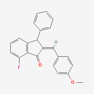 molecular formula C23H17FO2 B2580116 7-Fluoro-2-[(4-methoxyphenyl)methylene]-3-phenyl-1-indanone CAS No. 337921-27-4