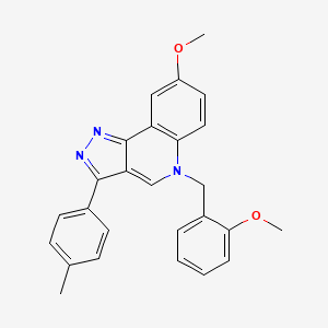 8-Methoxy-5-[(2-methoxyphenyl)methyl]-3-(4-methylphenyl)pyrazolo[4,3-c]quinoline