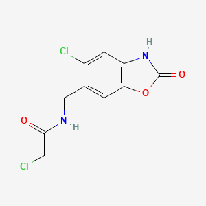 molecular formula C10H8Cl2N2O3 B2580120 2-chloro-N-[(5-chloro-2-oxo-2,3-dihydro-1,3-benzoxazol-6-yl)methyl]acetamide CAS No. 893763-93-4