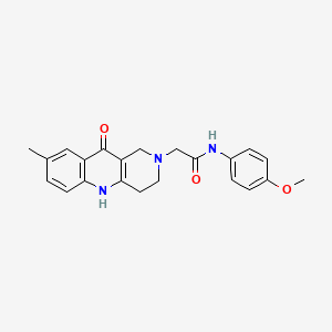 molecular formula C22H23N3O3 B2580123 N-(4-甲氧基苯基)-2-(8-甲基-10-氧代-3,4-二氢苯并[b][1,6]萘啶-2(1H,5H,10H)-基)乙酰胺 CAS No. 1251584-76-5