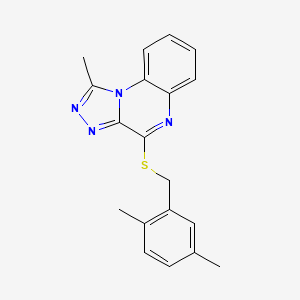 molecular formula C19H18N4S B2580137 4-{[(2,5-Dimethylphenyl)methyl]sulfanyl}-1-methyl-[1,2,4]triazolo[4,3-a]quinoxaline CAS No. 2309221-06-3
