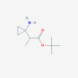 molecular formula C10H19NO2 B2580142 Tert-butyl 2-(1-aminocyclopropyl)propanoate CAS No. 2248405-42-5