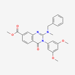 molecular formula C26H25N3O5 B2580150 N-cyclopropyl-4-{[1-(3-fluoro-4-methoxybenzoyl)piperidin-3-yl]methoxy}benzamide CAS No. 1251669-75-6