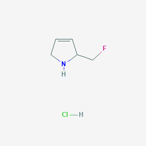 molecular formula C5H9ClFN B2580152 2-(Fluoromethyl)-2,5-dihydro-1H-pyrrole;hydrochloride CAS No. 2445785-87-3