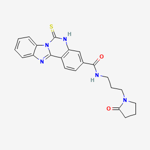 N-[3-(2-oxopyrrolidin-1-yl)propyl]-6-sulfanylidene-5H-benzimidazolo[1,2-c]quinazoline-3-carboxamide