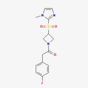 2-(4-fluorophenyl)-1-(3-((1-methyl-1H-imidazol-2-yl)sulfonyl)azetidin-1-yl)ethanone