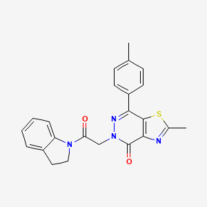 molecular formula C23H20N4O2S B2580170 5-(2-(indolin-1-yl)-2-oxoethyl)-2-methyl-7-(p-tolyl)thiazolo[4,5-d]pyridazin-4(5H)-one CAS No. 941949-05-9