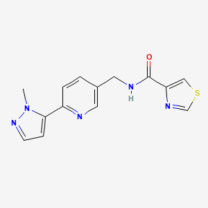 molecular formula C14H13N5OS B2580177 N-((6-(1-甲基-1H-吡唑-5-基)吡啶-3-基)甲基)噻唑-4-甲酰胺 CAS No. 2034229-69-9