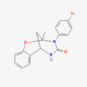 molecular formula C17H15BrN2O2 B2580181 3-(4-bromophenyl)-2-methyl-2,3,5,6-tetrahydro-4H-2,6-methano-1,3,5-benzoxadiazocin-4-one CAS No. 687580-12-7