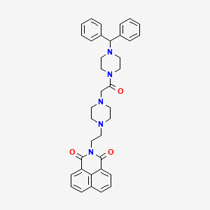 molecular formula C37H39N5O3 B2580182 2-(2-(4-(2-(4-苯甲基哌嗪-1-基)-2-氧代乙基)哌嗪-1-基)乙基)-1H-苯并[de]异喹啉-1,3(2H)-二酮 CAS No. 2034519-12-3