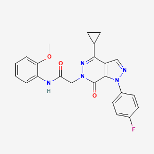 molecular formula C23H20FN5O3 B2580184 2-(4-cyclopropyl-1-(4-fluorophenyl)-7-oxo-1H-pyrazolo[3,4-d]pyridazin-6(7H)-yl)-N-(2-methoxyphenyl)acetamide CAS No. 1105237-47-5