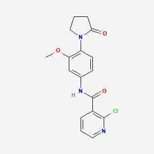 molecular formula C17H16ClN3O3 B2580185 2-chloro-N-[3-methoxy-4-(2-oxopyrrolidin-1-yl)phenyl]pyridine-3-carboxamide CAS No. 1147498-64-3