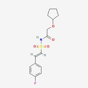 molecular formula C15H18FNO4S B2580187 2-Cyclopentyloxy-N-[(E)-2-(4-fluorophenyl)ethenyl]sulfonylacetamide CAS No. 2411327-41-6