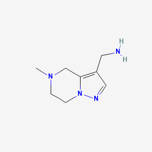 molecular formula C8H14N4 B2580196 (5-Methyl-4,5,6,7-tetrahydropyrazolo[1,5-a]pyrazin-3-yl)methanamine CAS No. 2167976-88-5