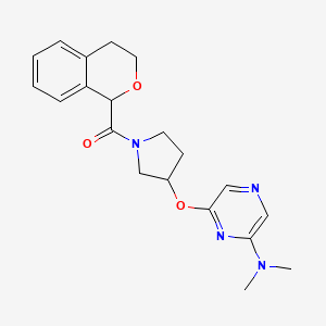 molecular formula C20H24N4O3 B2580198 (3-((6-(Dimethylamino)pyrazin-2-yl)oxy)pyrrolidin-1-yl)(isochroman-1-yl)methanone CAS No. 2034433-52-6