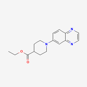 molecular formula C16H19N3O2 B2580201 1-(6-喹喔啉基)-4-哌啶甲酸乙酯 CAS No. 453557-64-7