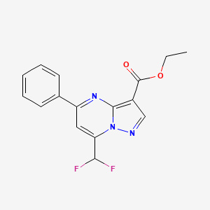 molecular formula C16H13F2N3O2 B2580203 Ethyl 7-(difluoromethyl)-5-phenylpyrazolo[1,5-a]pyrimidine-3-carboxylate CAS No. 438219-16-0