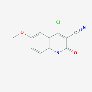 molecular formula C12H9ClN2O2 B2580204 4-Chloro-6-methoxy-1-methyl-2-oxoquinoline-3-carbonitrile CAS No. 1598417-48-1