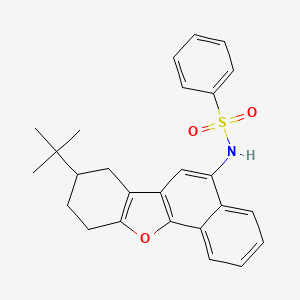 molecular formula C26H27NO3S B2580205 N-(8-叔丁基-7,8,9,10-四氢萘并[1,2-b][1]苯并呋喃-5-基)苯磺酰胺 CAS No. 442535-97-9