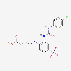 molecular formula C19H19ClF3N3O3 B2580207 Methyl 4-[2-{[(4-chloroanilino)carbonyl]amino}-4-(trifluoromethyl)anilino]butanoate CAS No. 339101-65-4