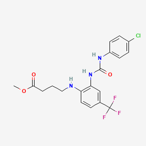 molecular formula C19H19ClF3N3O3 B2580207 4-[2-{[(4-氯苯胺)羰基]氨基}-4-(三氟甲基)苯胺]丁酸甲酯 CAS No. 339101-65-4