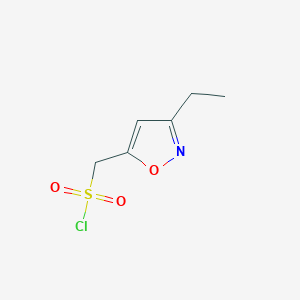 molecular formula C6H8ClNO3S B2580213 (3-エチル-1,2-オキサゾール-5-イル)メタンスルホニルクロリド CAS No. 2378502-21-5