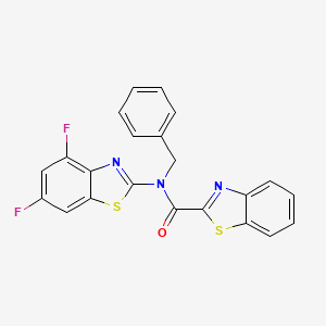 molecular formula C22H13F2N3OS2 B2580218 N-benzyl-N-(4,6-difluorobenzo[d]thiazol-2-yl)benzo[d]thiazole-2-carboxamide CAS No. 922599-65-3