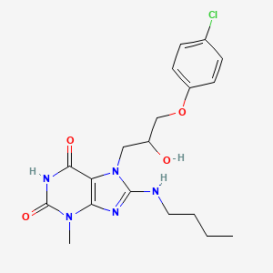 molecular formula C19H24ClN5O4 B2580223 8-(butylamino)-7-(3-(4-chlorophenoxy)-2-hydroxypropyl)-3-methyl-1H-purine-2,6(3H,7H)-dione CAS No. 899724-80-2