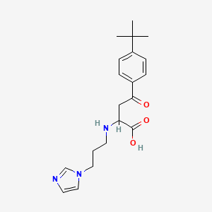 molecular formula C20H27N3O3 B2580225 4-(4-(Tert-butyl)phenyl)-2-((3-(1H-imidazol-1-yl)propyl)amino)-4-oxobutanoic acid CAS No. 1026742-07-3